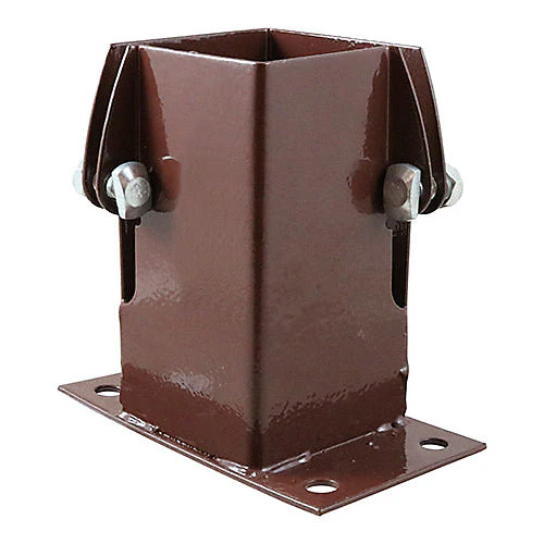 Flush Fit Post Support Bolt Down Oxide Red 75mm x 75mm